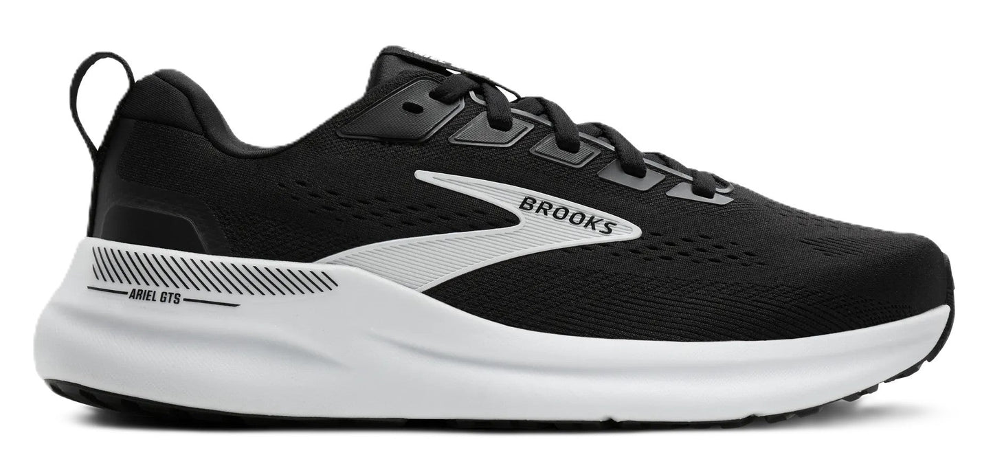 Brooks Women's Ariel GTS 26 - Black Grey White | Run & Walk Balanced Cushion - Grady’s Feet Essentials - Brooks