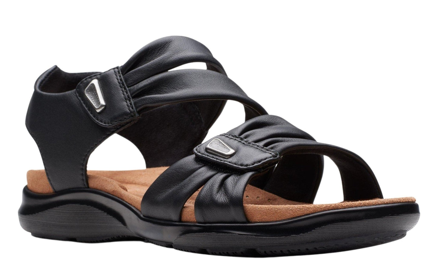 Clarks Kitly Ave Sandal Black Leather - Grady’s Feet Essentials - Clarks