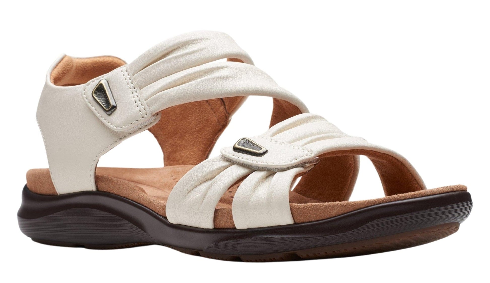 Clarks Kitly Ave Sandal Off White Leather - Grady’s Feet Essentials - Clarks