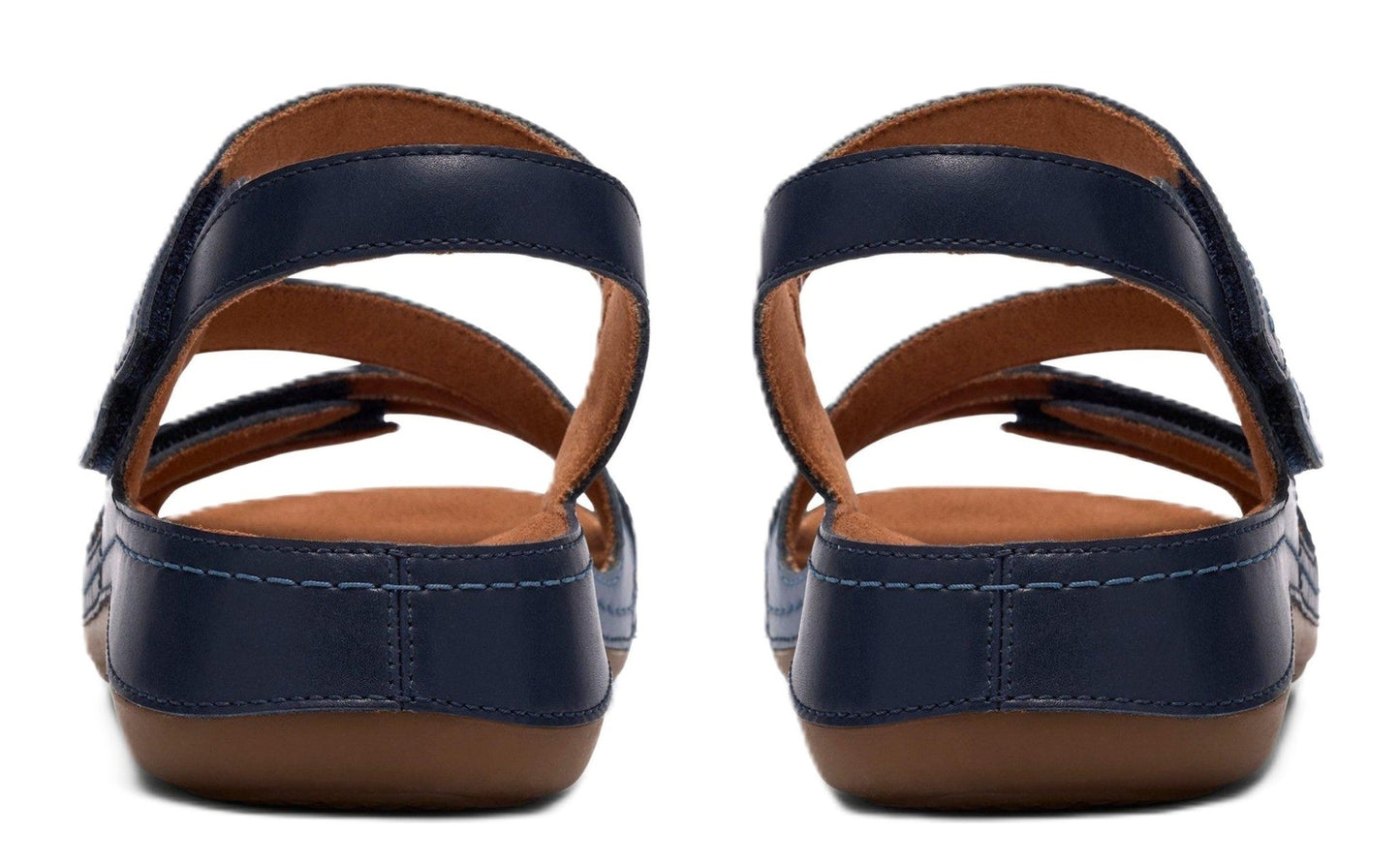 Clarks Women's Cecily Mix Sandal - Blue Combination Leather | Adjustable Straps - Grady’s Feet Essentials - Clarks