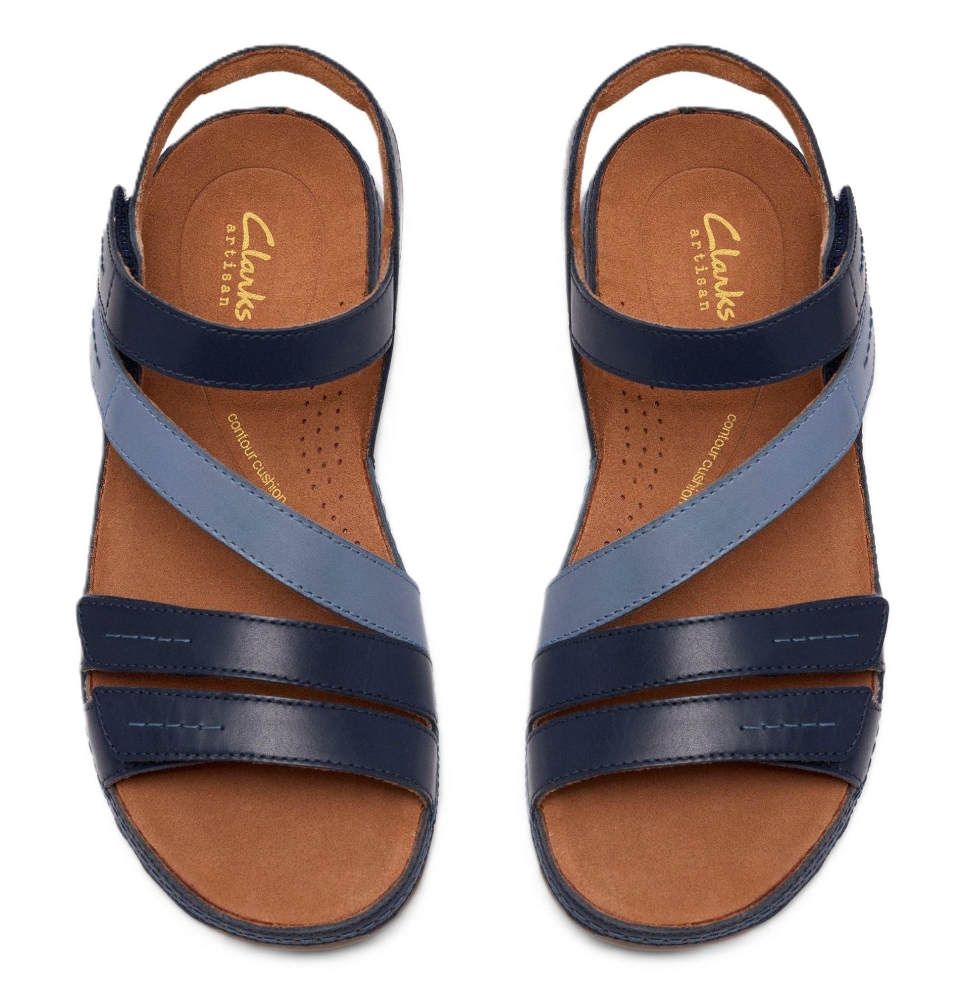 Clarks Women's Cecily Mix Sandal - Blue Combination Leather | Adjustable Straps - Grady’s Feet Essentials - Clarks