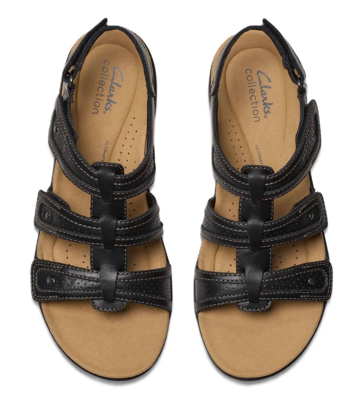 Clarks Women's Laurieann Ivy Sandal - Black Leather | Adjustable Straps - Grady’s Feet Essentials - Clarks