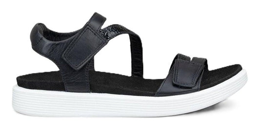 ECCO Women's Soft Sandal - Black Leather | Adjustable Straps, Superior Cushioning - Grady’s Feet Essentials - Ecco