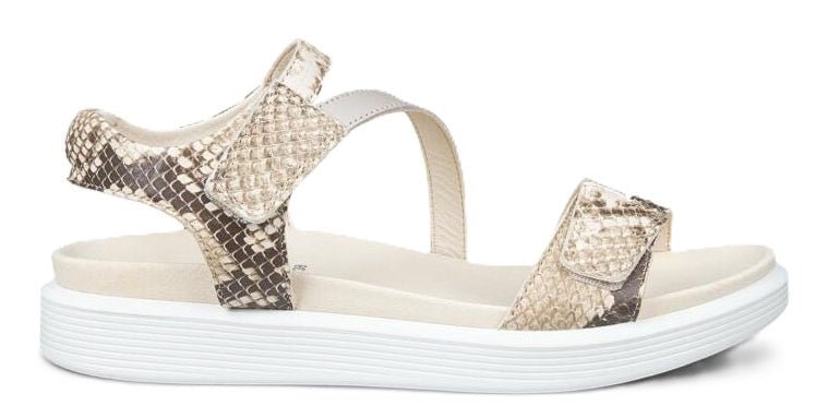 ECCO Women's Soft Sandal - Python/Pure Cashmere Leather | Adjustable Straps, Superior Cushioning - Grady’s Feet Essentials - Ecco