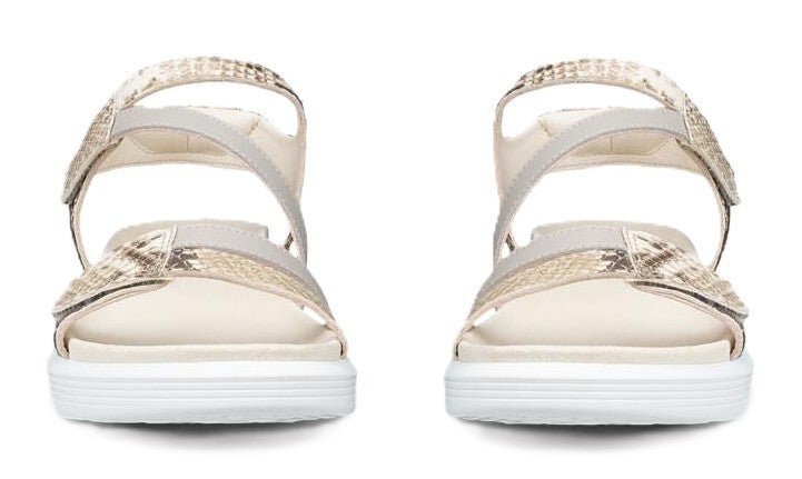 ECCO Women's Soft Sandal - Python/Pure Cashmere Leather | Adjustable Straps, Superior Cushioning - Grady’s Feet Essentials - Ecco