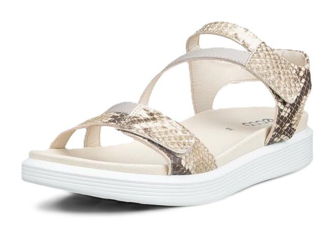 ECCO Women's Soft Sandal - Python/Pure Cashmere Leather | Adjustable Straps, Superior Cushioning - Grady’s Feet Essentials - Ecco