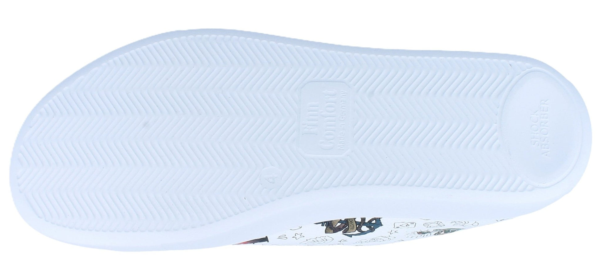 Finn Comfort Elpaso Lace Shoe - White Graffiti Leather | Lightweight, Orthotic Friendly - Grady’s Feet Essentials - Finn Comfort