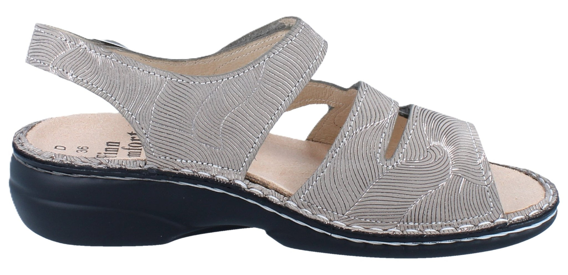 Finn Comfort Gomera Women's Sandal - Sand Storm Leather | Orthotic Friendly - Grady’s Feet Essentials - Finn Comfort
