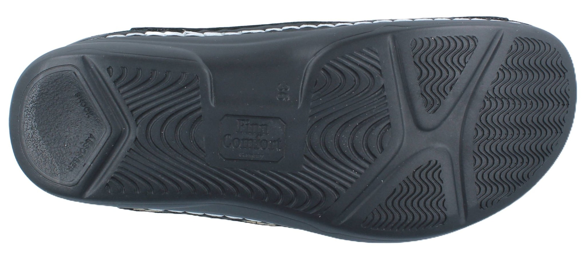 Finn Comfort Grenada Women's Sandal - Black Sirio Leather | Finn Mellow Insole, Orthotic Friendly - Grady’s Feet Essentials - Finn Comfort