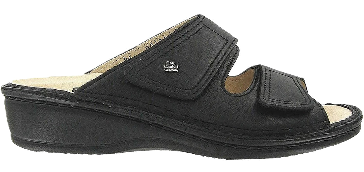 Finn Comfort Jamaica Women's Sandal - Black Leather | Orthotic Friendly - Grady’s Feet Essentials - Finn Comfort