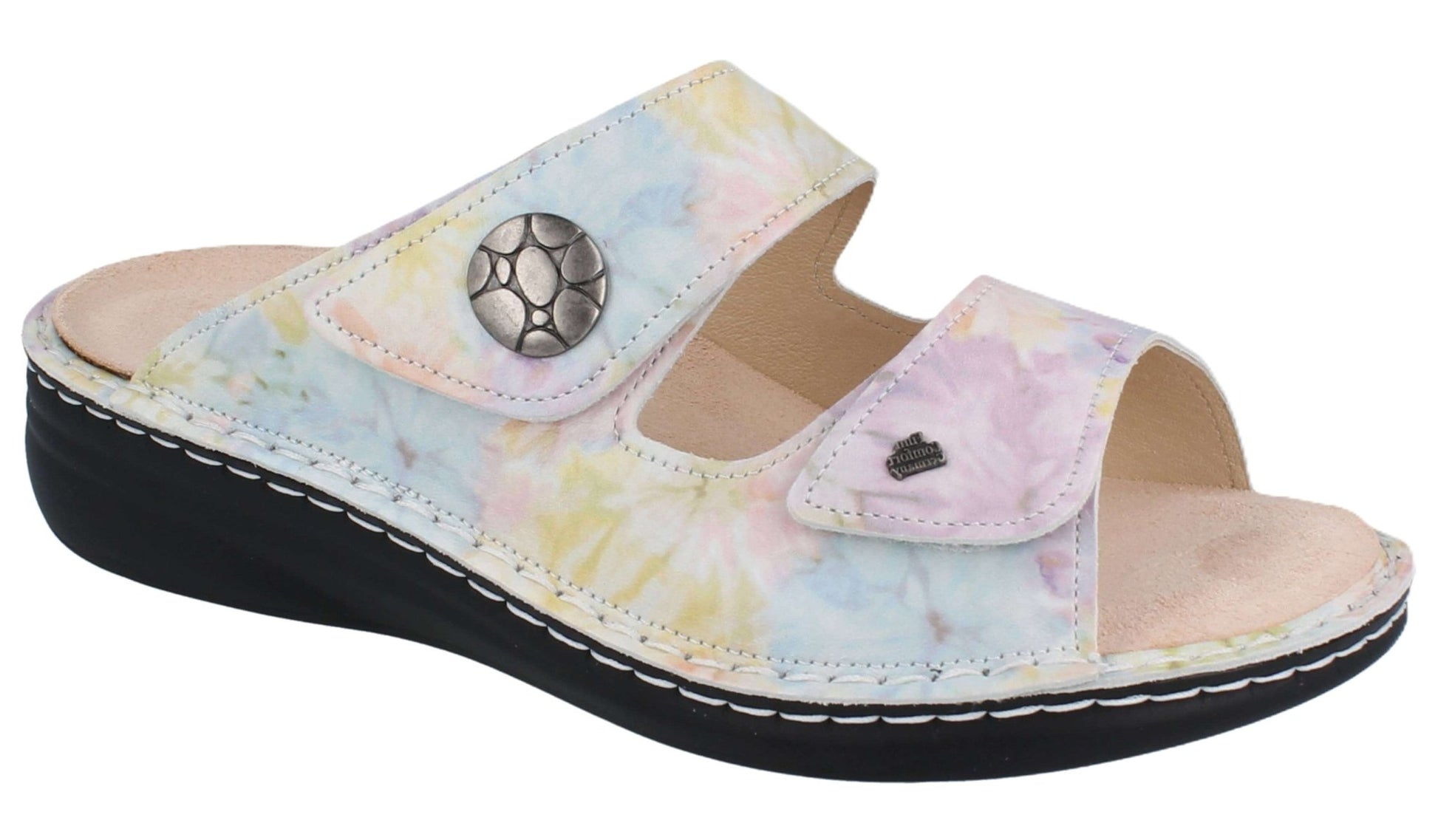 Finn Comfort Moorea Women's Sandal - Confetto Blur Leather | Finn Mellow Insole, Orthotic Friendly - Grady’s Feet Essentials - Finn Comfort