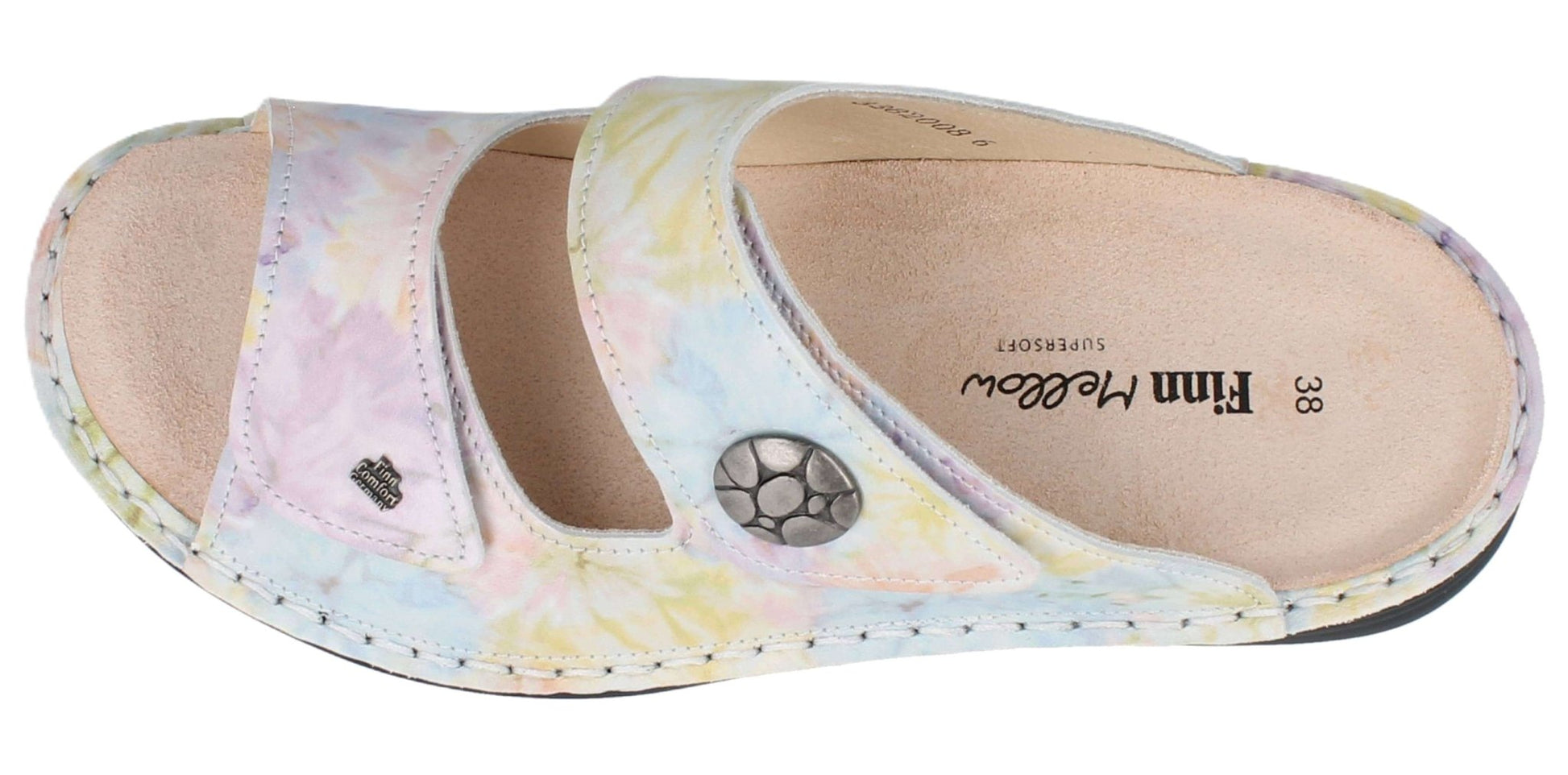 Finn Comfort Moorea Women's Sandal - Confetto Blur Leather | Finn Mellow Insole, Orthotic Friendly - Grady’s Feet Essentials - Finn Comfort