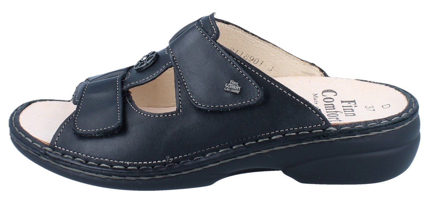 Finn Comfort Pattaya Women's Sandal - Black Leather | Orthotic Friendly - Grady’s Feet Essentials - Finn Comfort