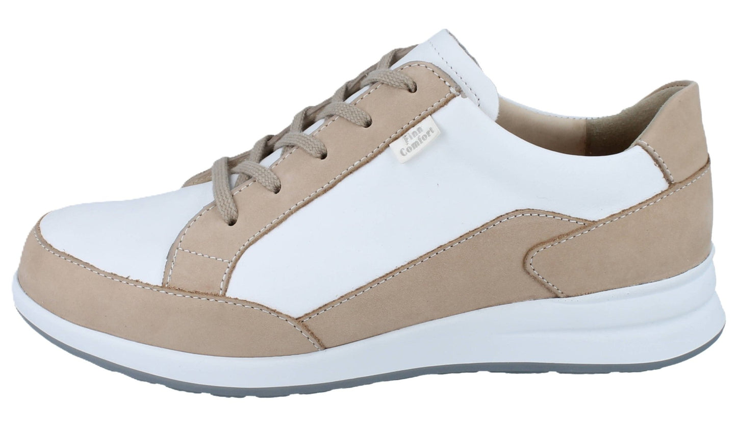 Finn Comfort Prato Lace Shoe - Ivory/White Leather | Side Zipper - Grady’s Feet Essentials - Finn Comfort