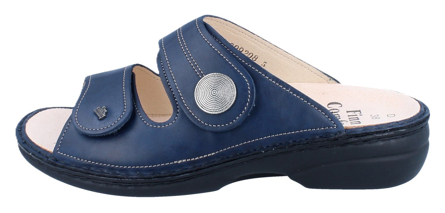 Finn Comfort Sansibar Women's Sandal - Blue Missouri Leather | Orthotic Friendly - Grady’s Feet Essentials - Finn Comfort