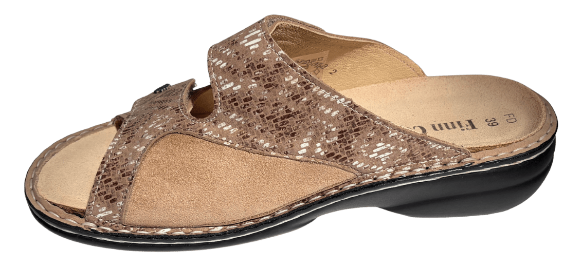 Finn Comfort Zeno Women's Sandal - Sesame Vimi Leather | Comfortable Stretch Panel - Grady’s Feet Essentials - Finn Comfort