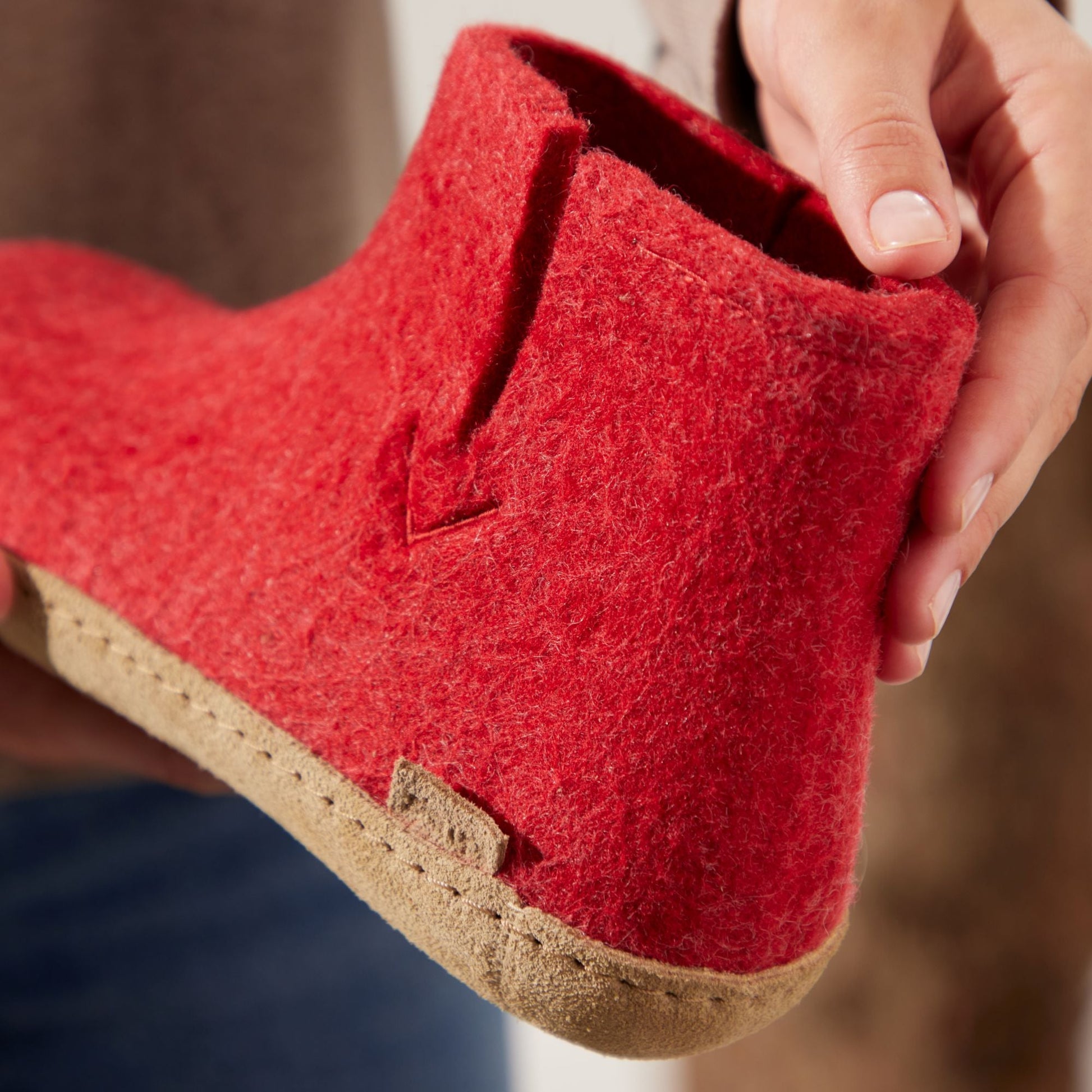 Glerups Boot Red - 100% Wool Felt Slippers for Comfort & Style - Grady’s Feet Essentials - Glerups