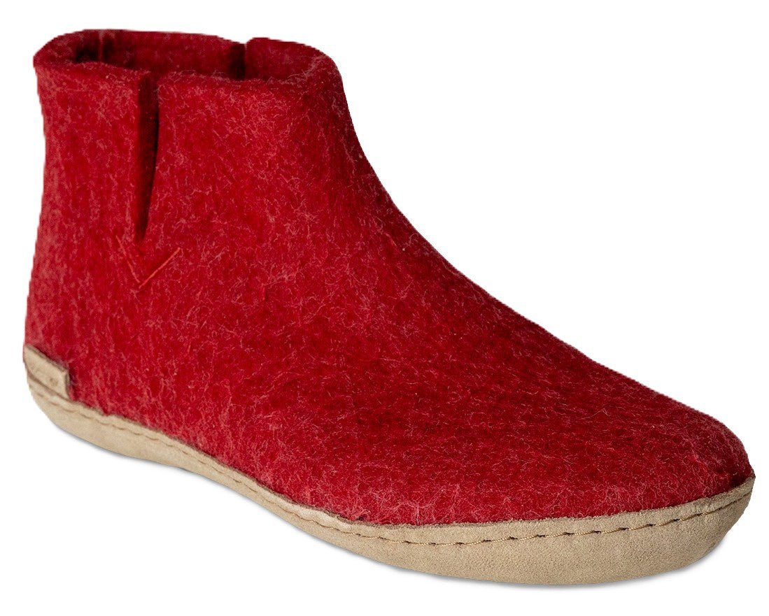 Glerups Boot Red - 100% Wool Felt Slippers for Comfort & Style - Grady’s Feet Essentials - Glerups