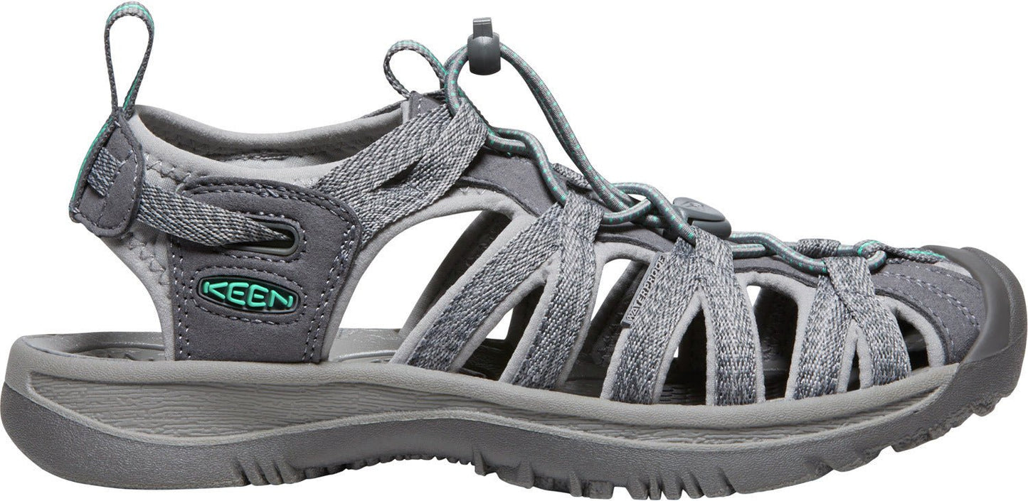 Keen Women's Whisper - Medium Grey/Peacock Green | Waterproof Sandal - Grady’s Feet Essentials - Keen