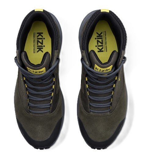 Kizik Men's Freedom Hike Waterproof - Olive Night/Smoked Pearl | Hands-Free Step-In Boots - Grady’s Feet Essentials - Kizik