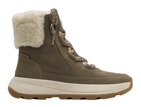 Kizik Women's Juno 2 Lace Winter Boot - Shitake/Fog Waterproof Leather - Grady’s Feet Essentials - Kizik