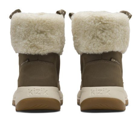 Kizik Women's Juno 2 Lace Winter Boot - Shitake/Fog Waterproof Leather - Grady’s Feet Essentials - Kizik