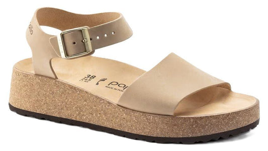 Papillio Glenda Sandals - Nubuck Leather Sandcastle | Comfortable Cork Footbed - Grady’s Feet Essentials - Birkenstock