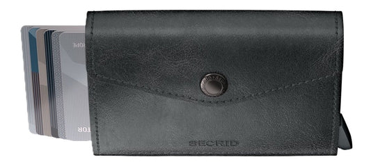 Secrid Envelope Wallet - Vintage Black Leather | RFID Safe - Grady’s Feet Essentials - Secrid