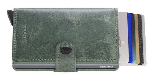 Secrid Miniwallet - Vintage Sage Leather | RFID Safe - Grady’s Feet Essentials - Secrid
