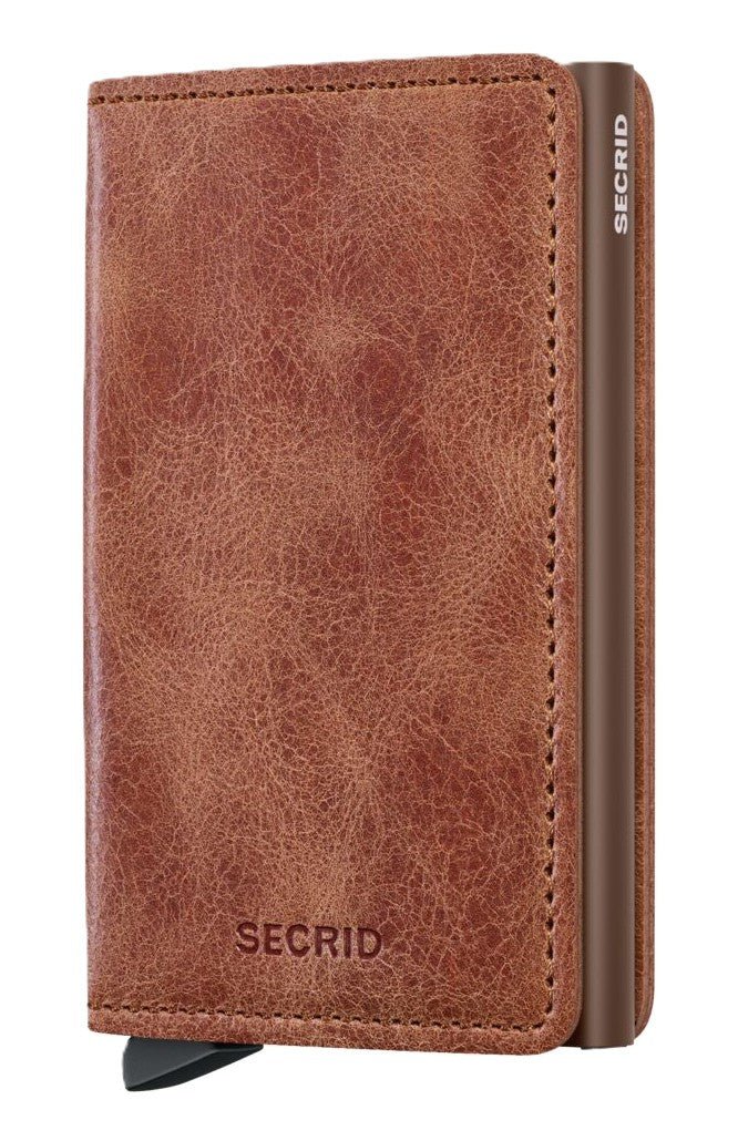 Secrid Slimwallet - Vintage Cognac/Brown Leather | RFID Safe - Grady’s Feet Essentials - Secrid