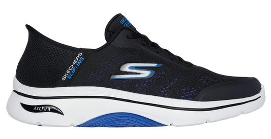 Skechers Slip - ins: Men's GO WALK Arch Fit 2.0 - Simplicity 2.5 Black/Blue - Grady’s Feet Essentials - Skechers