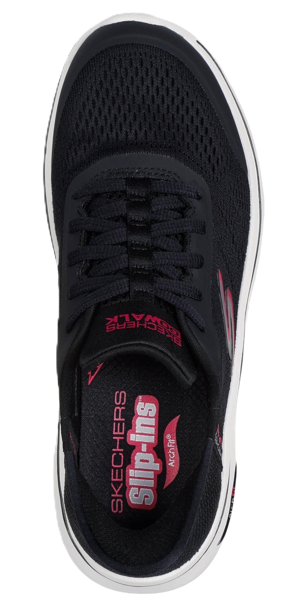 Skechers Slip - ins Women's: GO WALK Arch Fit 2.0 - Valencia Black/Hot Pink - Grady’s Feet Essentials - Skechers