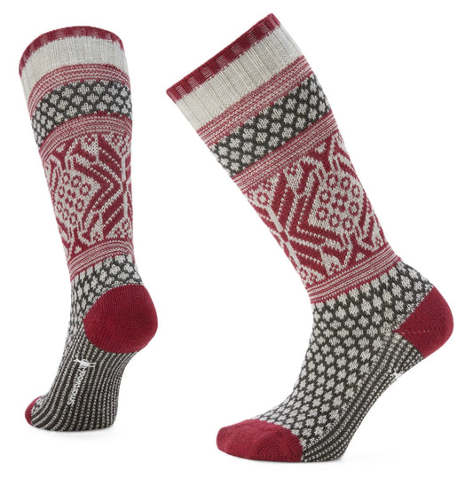 Smartwool Everyday Cozy Popcorn Snowflake Pattern Crew Socks - Ash | Full Cushion - Grady’s Feet Essentials - Smartwool