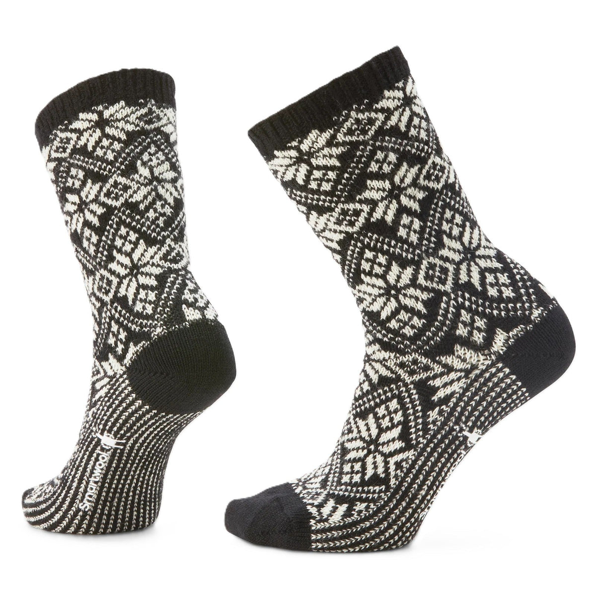 Smartwool Everyday Cozy Traditional Snowflake Crew Socks - Black | Full Cushion - Grady’s Feet Essentials - Smartwool
