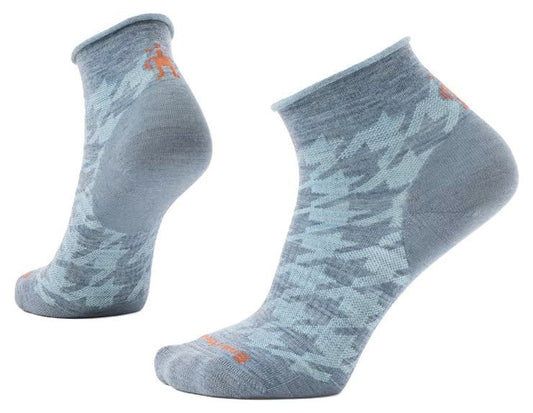 Smartwool Everyday Lifestyle Houndstooth Ankle Socks Zero Cushion Pewter Blue - Grady’s Feet Essentials - Smartwool