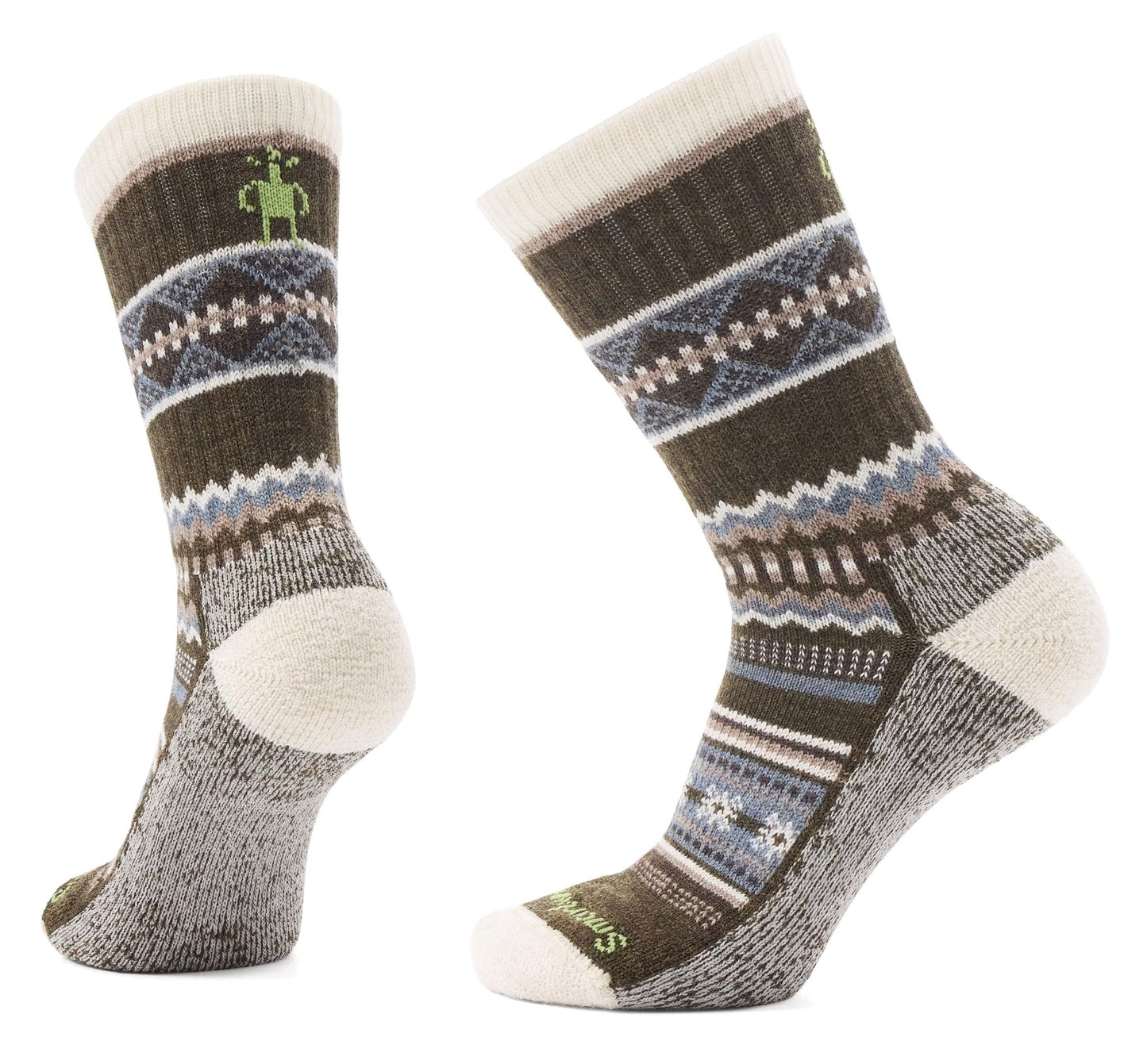 Smartwool Everyday Snowed In Sweater Crew Socks Light Cushion Military Olive - Grady’s Feet Essentials - Smartwool