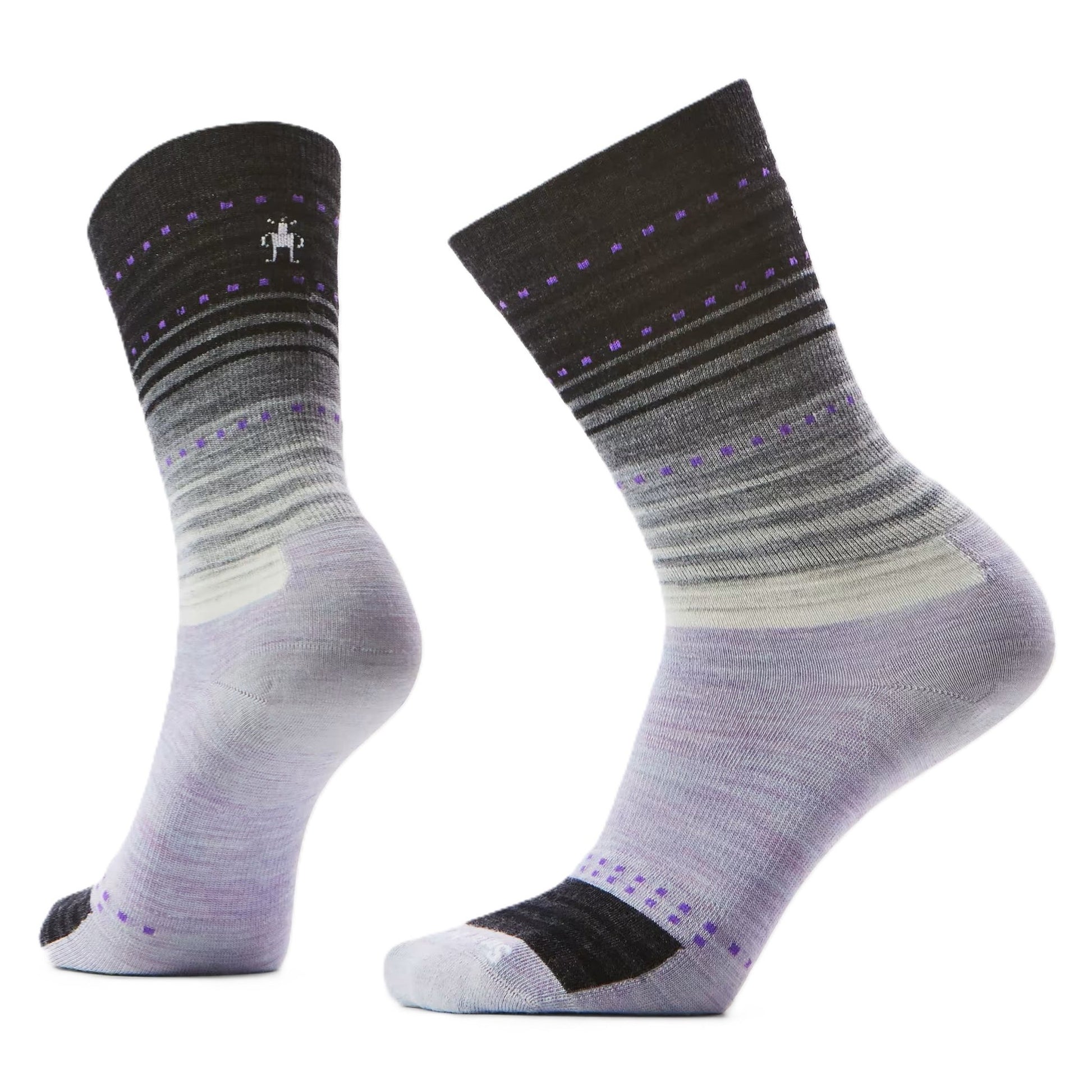 Smartwool Everyday Stitch Stripe Crew Socks - Purple Black | Zero Cushion - Grady’s Feet Essentials - Smartwool
