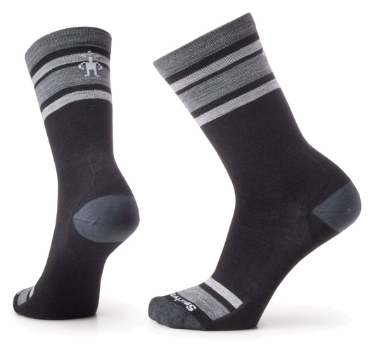 Smartwool Everyday Top Split Stripe Crew Socks Black Charcoal - Grady’s Feet Essentials - Smartwool