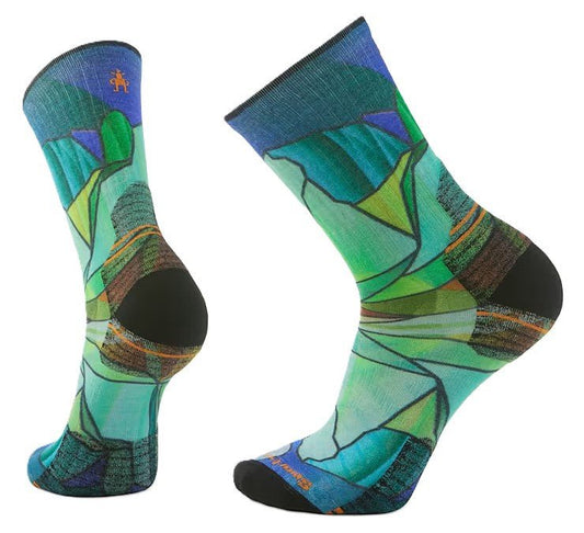 Smartwool Hike Mirror Mountain Print Crew Socks - Capri | Targeted Cushion - Grady’s Feet Essentials - Smartwool