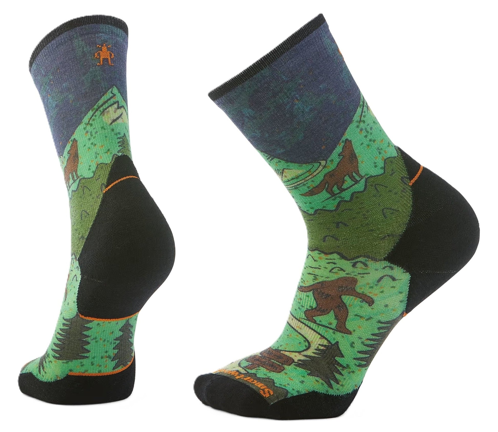 Smartwool Trail Run Neature Print Crew Socks - Twilight Blue | Targeted Cushion - Grady’s Feet Essentials - Smartwool