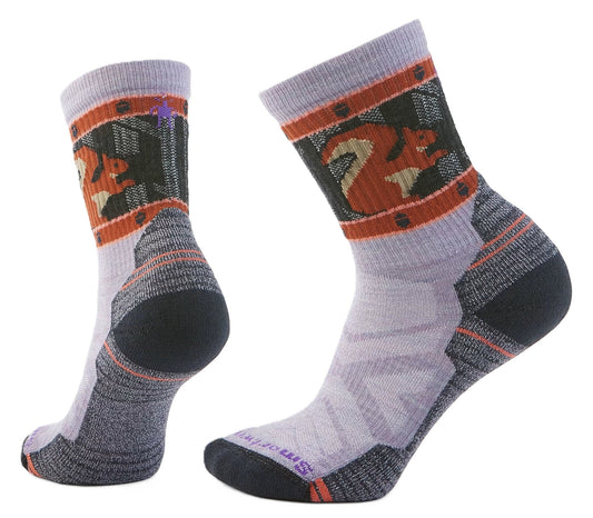 Smartwool Women's Hike Squirrely Crew Socks - Purple Eclipse | Light Cushion - Grady’s Feet Essentials - Smartwool