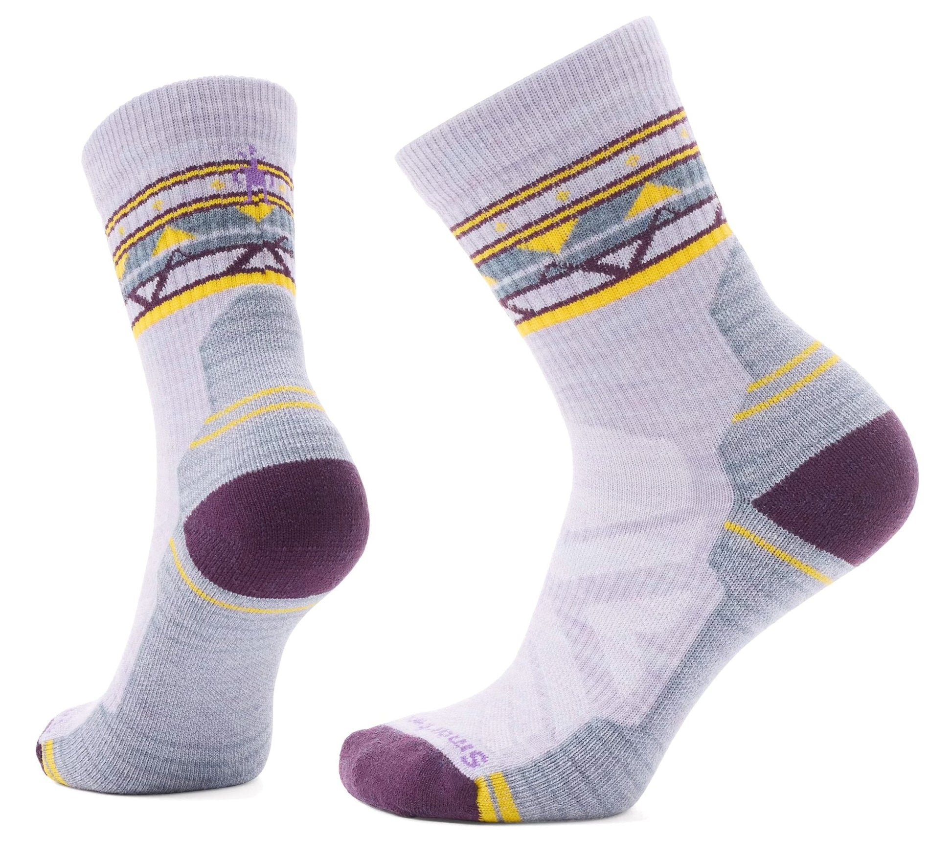 Smartwool Women's Hike Zig Zag Valley Mid Crew Light Cushion Socks Purple Eclipse - Grady’s Feet Essentials - Smartwool