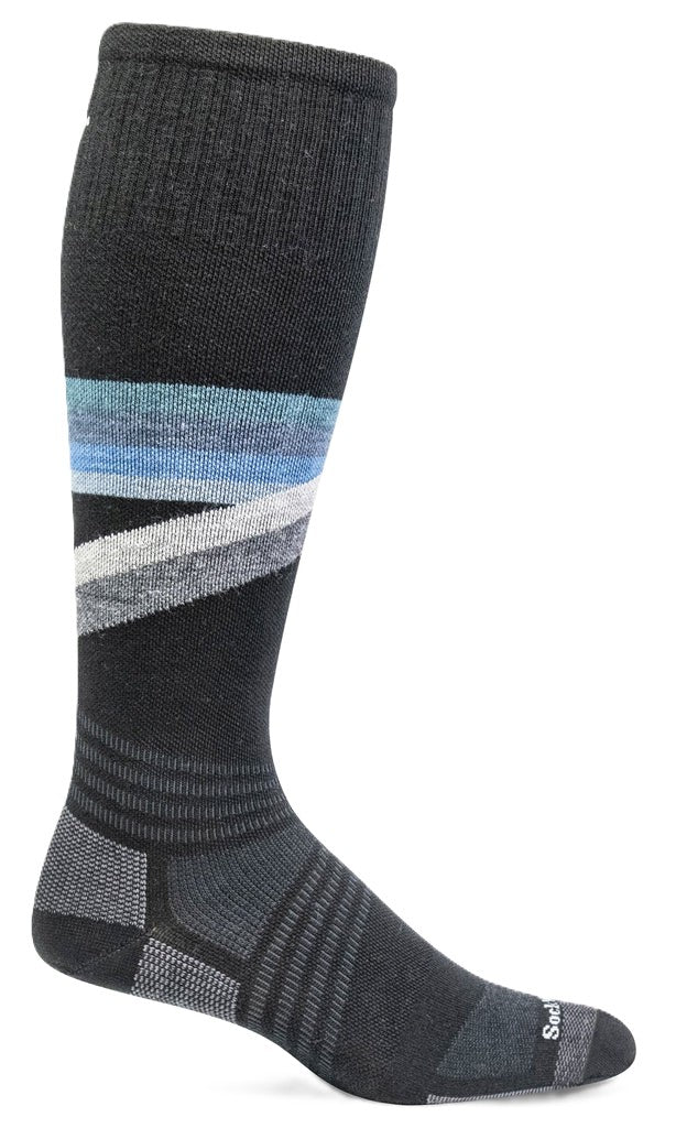 SockWell Men's Rainbow Racer | Moderate Graduated Compression Socks Black - Grady’s Feet Essentials - SockWell