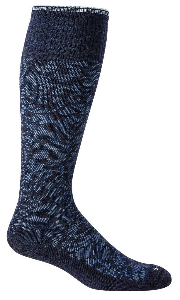 SockWell Women's Damask | Moderate Graduated Compression Socks Navy - Grady’s Feet Essentials - SockWell