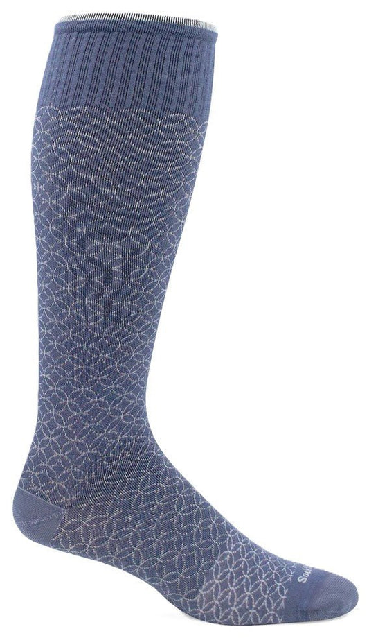 SockWell Women's Featherweight Fancy | Moderate Graduated Compression Socks Denim - Grady’s Feet Essentials - SockWell