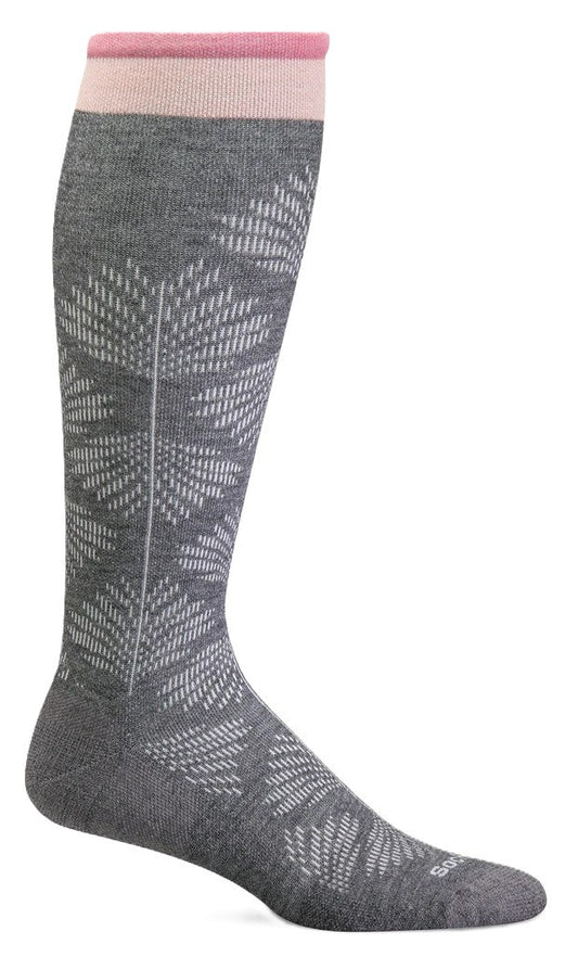 SockWell Women's Full Floral | Moderate Graduated Compression Socks | Wide Calf Fit Charcoal - Grady’s Feet Essentials - SockWell