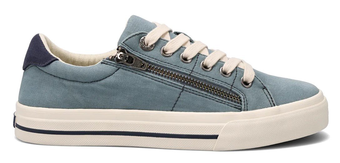 Taos Z - Soul Lace with Zip Sneaker - Lake Blue/Navy Canvas | Removable Footbed - Grady’s Feet Essentials - Taos