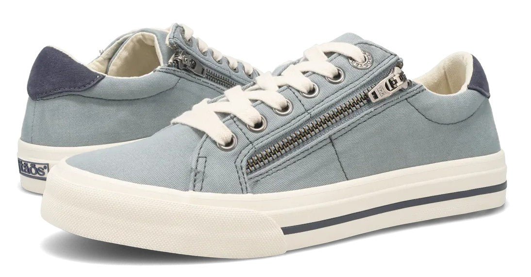 Taos Z - Soul Lace with Zip Sneaker - Lake Blue/Navy Canvas | Removable Footbed - Grady’s Feet Essentials - Taos