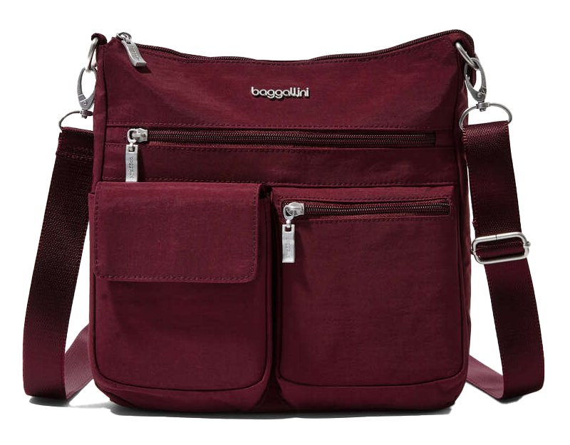 Baggallini Modern Everywhere Slim Crossbody Dark Cherry - Grady’s Feet Essentials - Baggallini