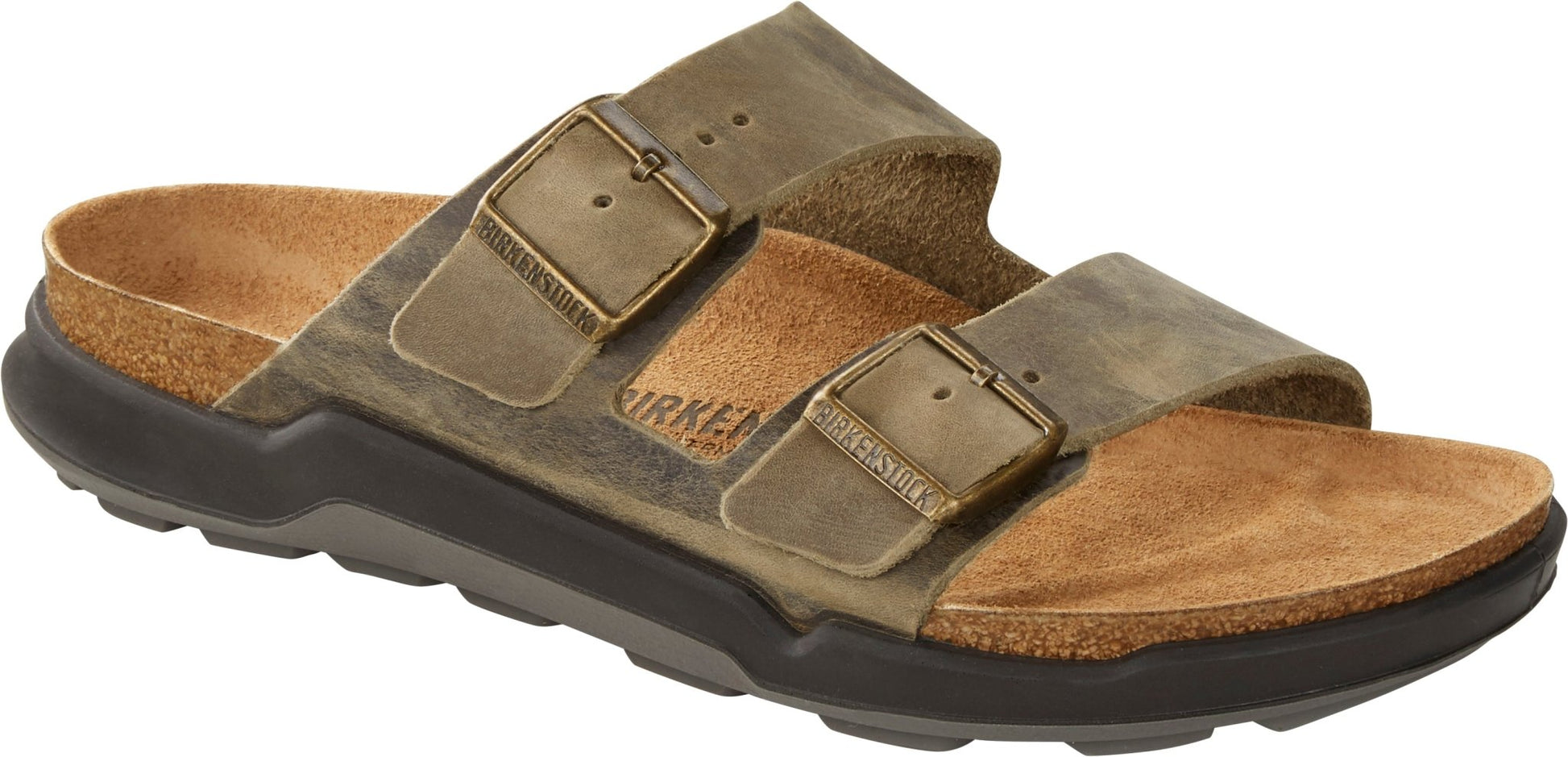 Birkenstock Arizona Crosstown Faded Khaki Oiled Leather Original Footbed - Grady’s Feet Essentials - Birkenstock